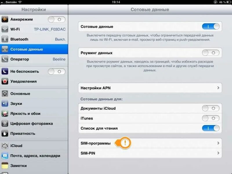 Как узнать айпад. Сотовые данные ipad 2. сотовые данные билайн. мобильный интернет на айпаде. настройки ipad сотовые данные.