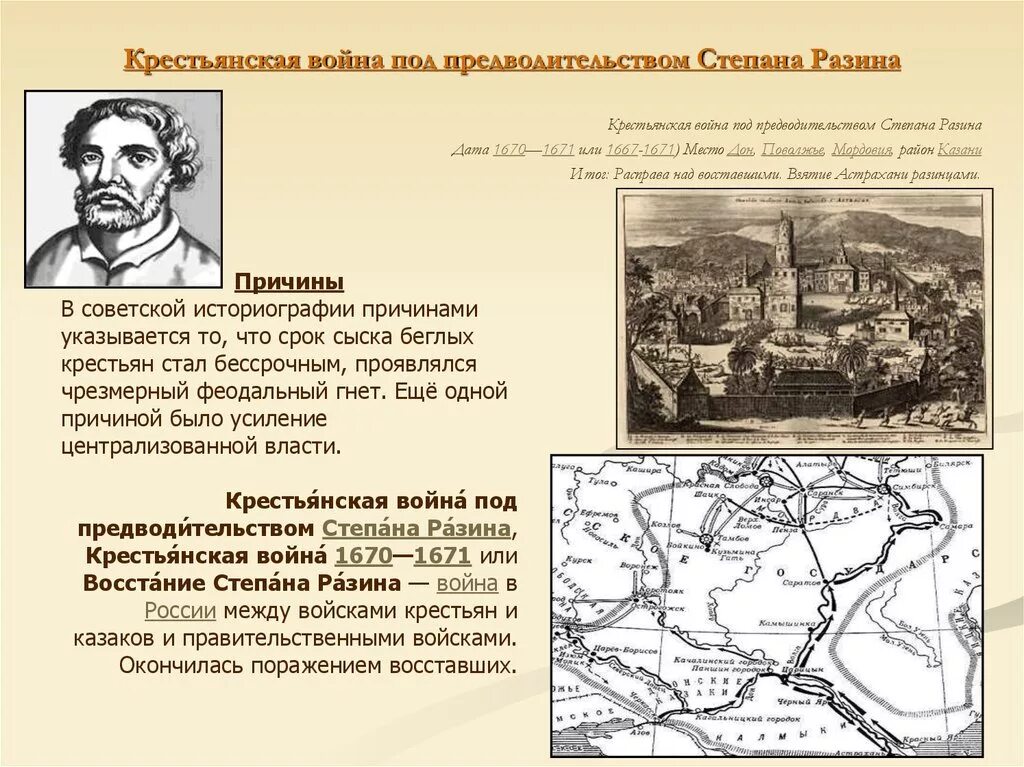 Восстание степана разина конспект урока. Восстание Степана Разина 1667-1671. Степана Разина 1670-1671.