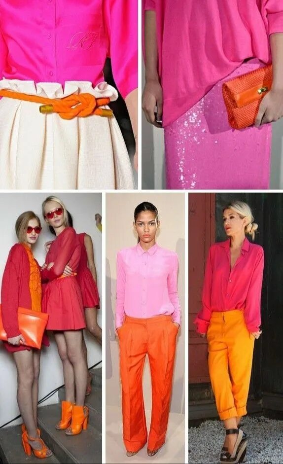 Сочетание с оранжевым цветом в одежде Оранжевое платье  Combinacion colores ropa, Como combinar colore