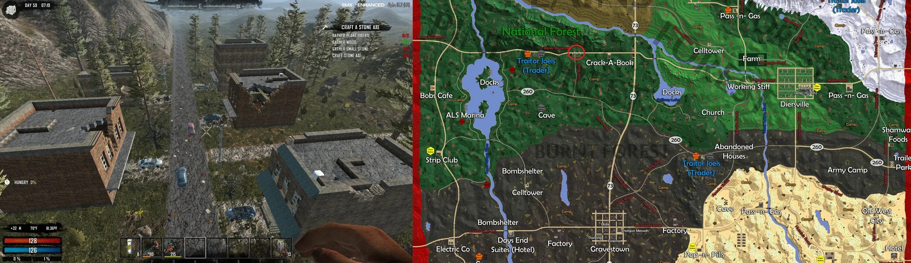 7 days map. 7 days map