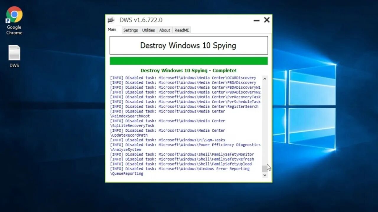 Программа для настройки компьютера windows 10. Destroy windows 10 spying. dws windows 10. d_w_s. windows шпион.