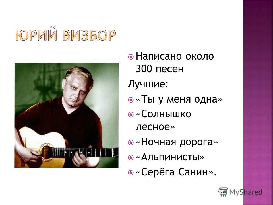 Dbc,jh. юрий визбор родился 20 июня (1934-1984). юрий ио́сифович визбор. юрий визбор (1934-1984). юрий визбор альбомы.