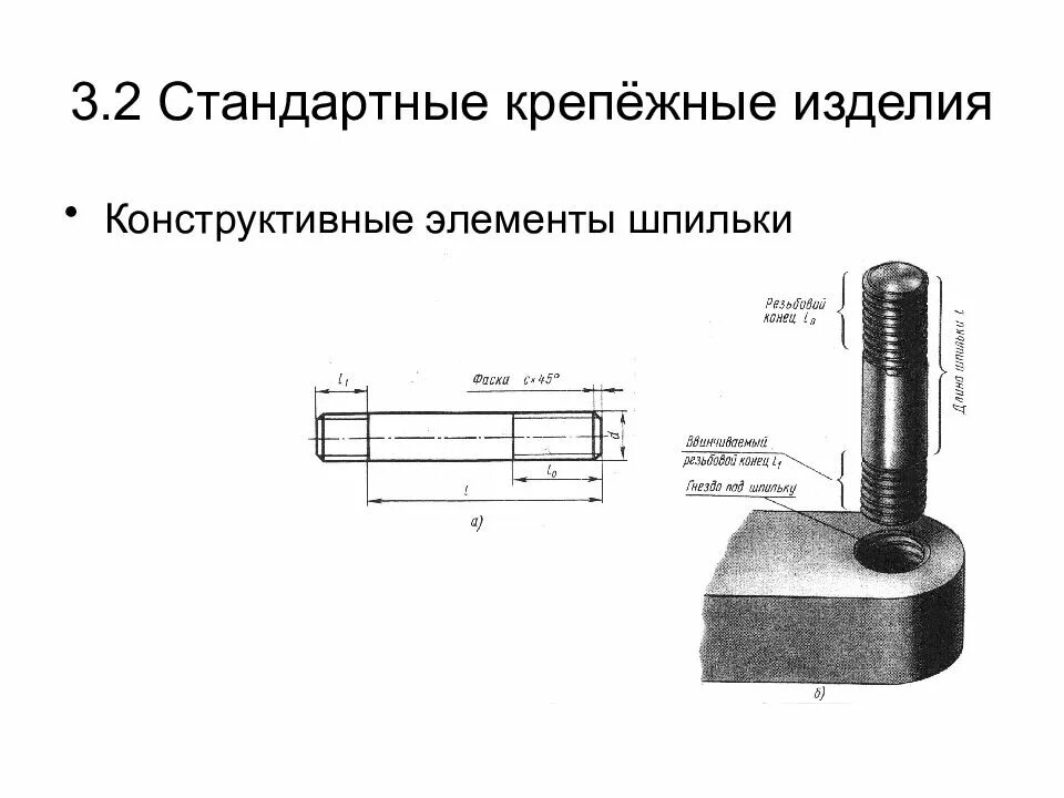 Стандартные крепежные изделия. Крепежные изделия чертеж. Стандартные резьбовые изделия. Крепежные элементы на чертеже.