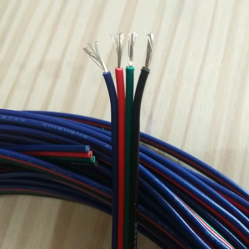 Cable 4 AWG 20m. Провод RGB 50м (4 жилы, 20awg). Синий кабель 20+4pin. 20 AWG провод 4 Pin.