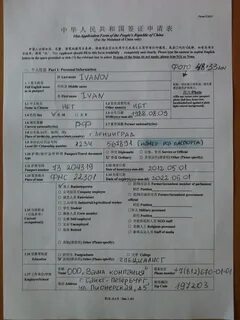 Виза в китай пример заполнения анкеты 2024