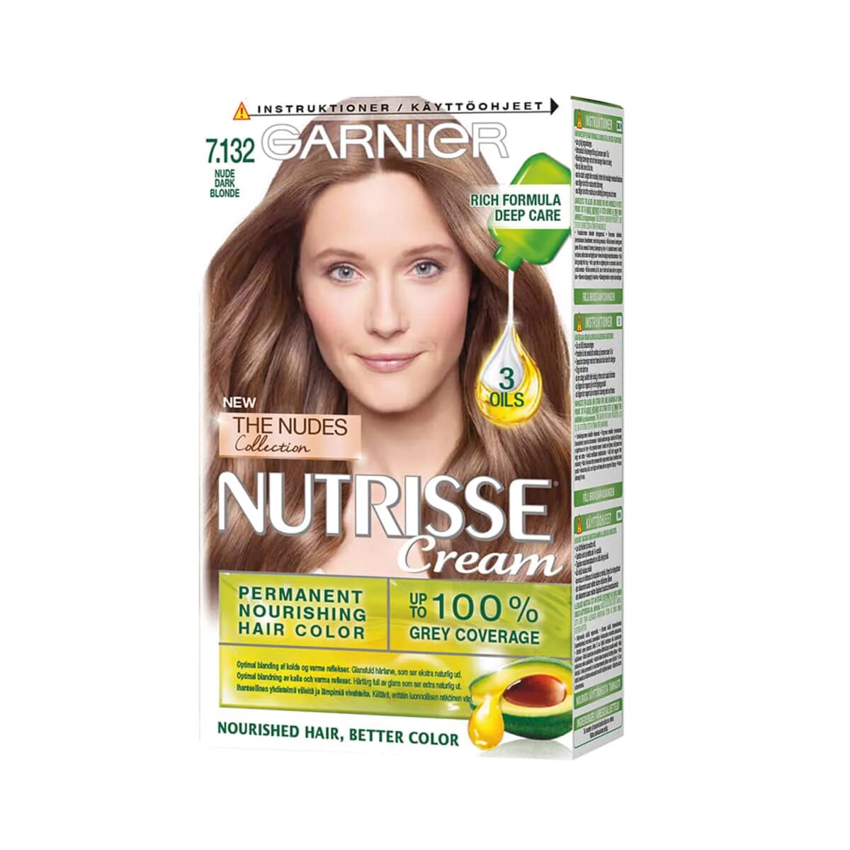 Garnier Nutrisse Creme 7. Гарньер 7.132 на волосах. 7.132 Натуральный русый.