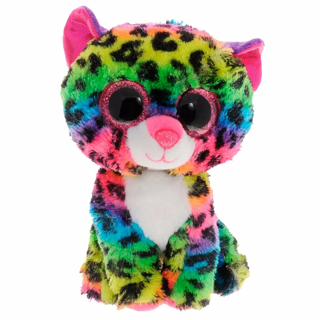 Радужные кошки игрушки. Мягкая игрушка ty Beanie Boos леопард Dotty 15 см. Леопард бини Боос игрушка. Ty Beanie Boo's леопард.