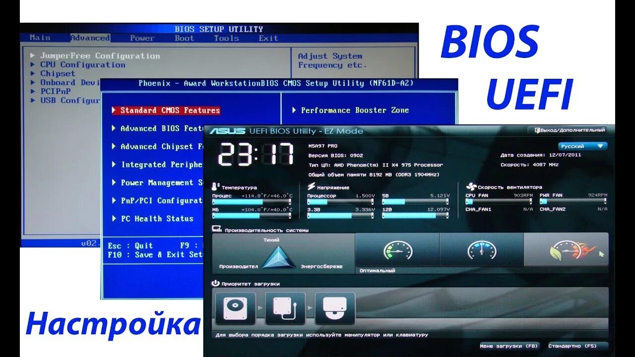 Настройка BIOS. Параметры BIOS. UEFI BIOS загрузка с флешки. UEFI ASUS загрузка с флешки.