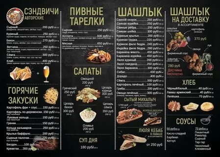 Кафе шашлыков меню