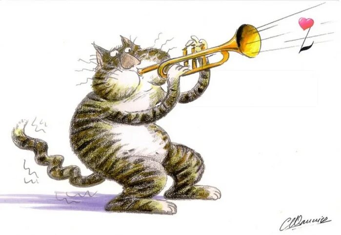 Надо жить припеваючи. Музыкальные коты. Коты музыканты. Кот трубач. Котик музыкант.