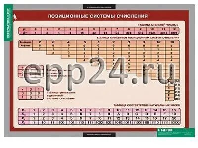 Информатика 11 класс таблица
