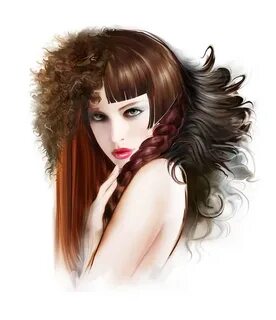 Рисунок девушки на белом фоне