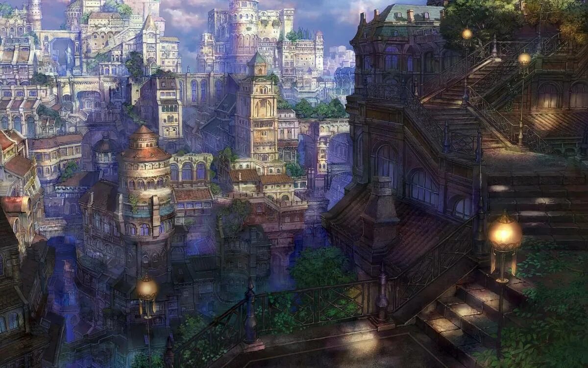Город пяти миров. Дворец фэнтези арт kazumasa uchio. королевство азерот арт дворец. древний калимдор империя эльфов. средневековый фэнтези город манапанк.