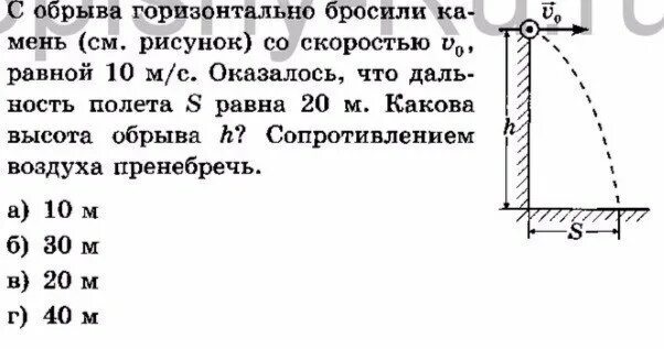 Брошенный камень поднялся на высоту 10. Камень брошенный горизонтально с обрыва. Обрыв с высоты. Камень брошенный с башни горизонтально. Камень брошенный горизонтально с высоты 7.96.