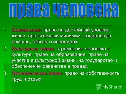 Право граждан на достойную жизнь