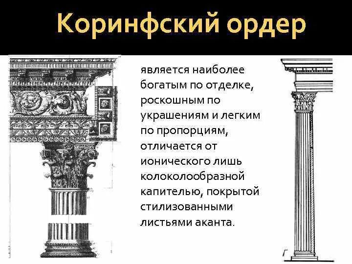 Что относится к достижениям архитектора христофора галовея. Коринфский ордер древней Греции. Коринфский ордер в архитектуре кратко. Характеристика Коринфского ордера. Орден дорический и ионический и Коринфский.