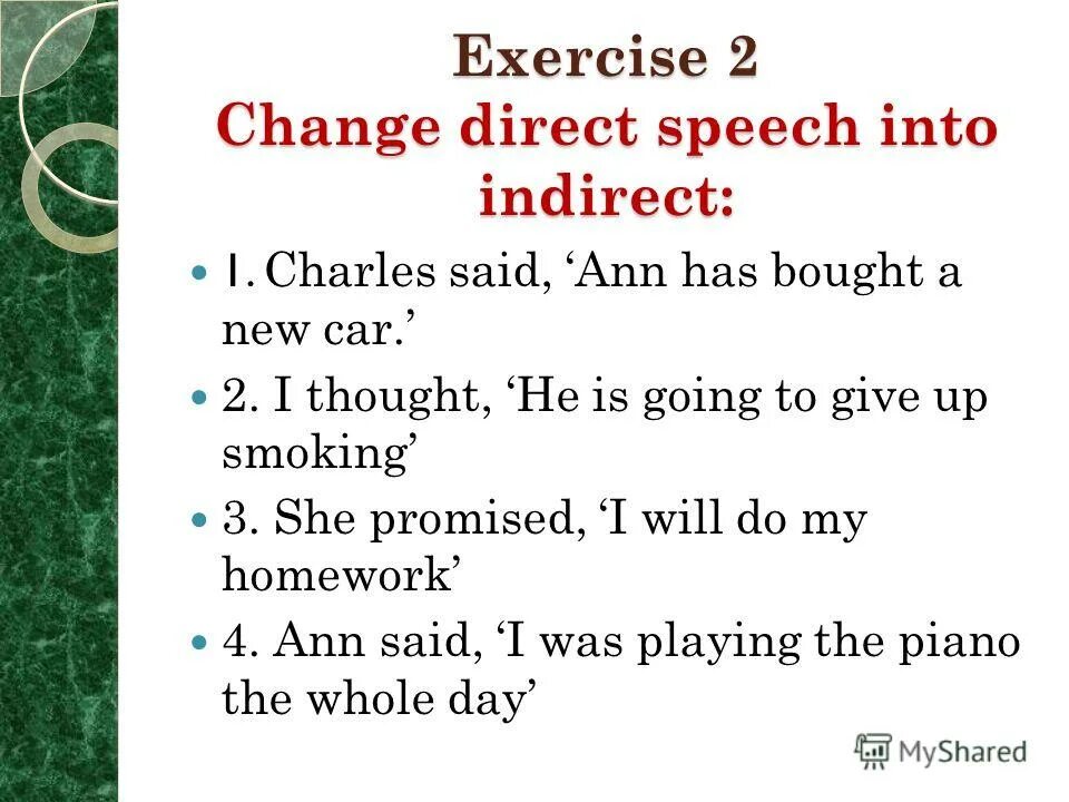 Said told в косвенной речи. ”.