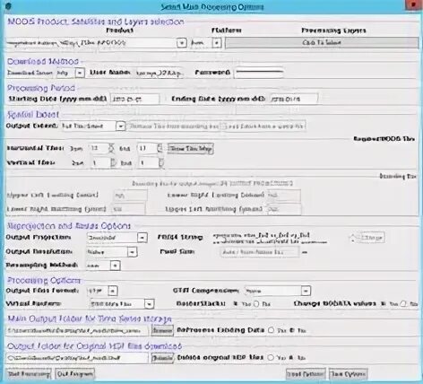 Processing options. 1/4 Main output.