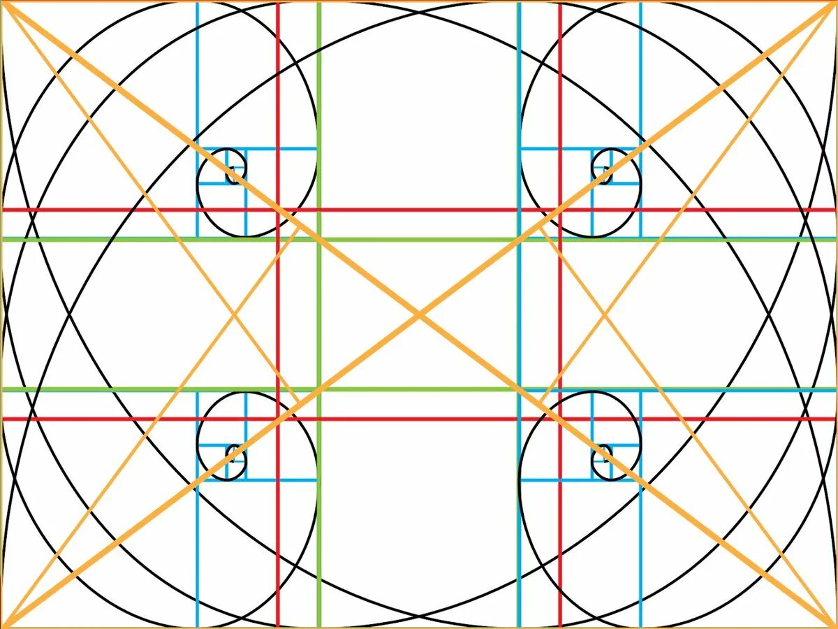 Сетка композиции. Золотое сечение golden ratio. сетка золотого сечения. модульная сетка.