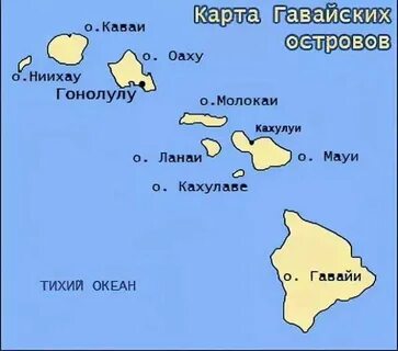 Гавайские острова на карте океанов