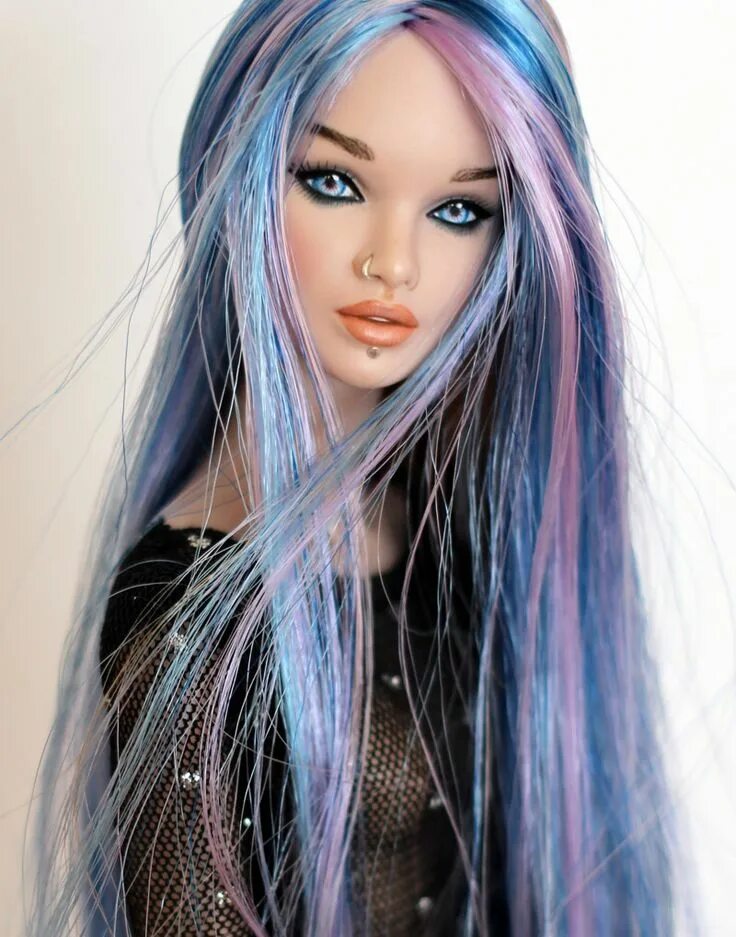Поппи Паркер ООАК. ООАК куклы Барби. Кукла с голубыми волосами. Волосы Барби. Какие волосы были у куклы