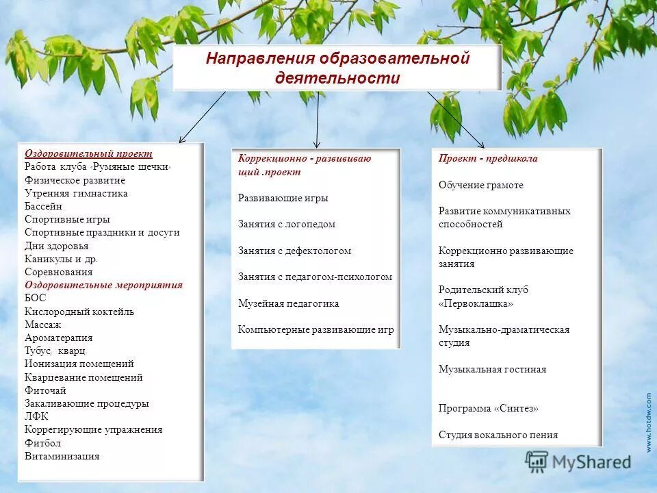 Спортивно оздоровительная работа в доу. Основные направления в работе доу. Характеристика средств специально оздоровительной направленности. Внеурочная деятельность спортивно-оздоровительной направленности. Задачи спортивно-оздоровительного направления.