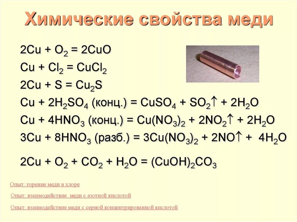 Cu oh 2 h2so4 cuso4 h2o. Химическая характеристика меди. Химические свойства металлической меди. Соединения меди 2. Уравнение реакции меди.