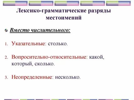 Имя числительные местоимения