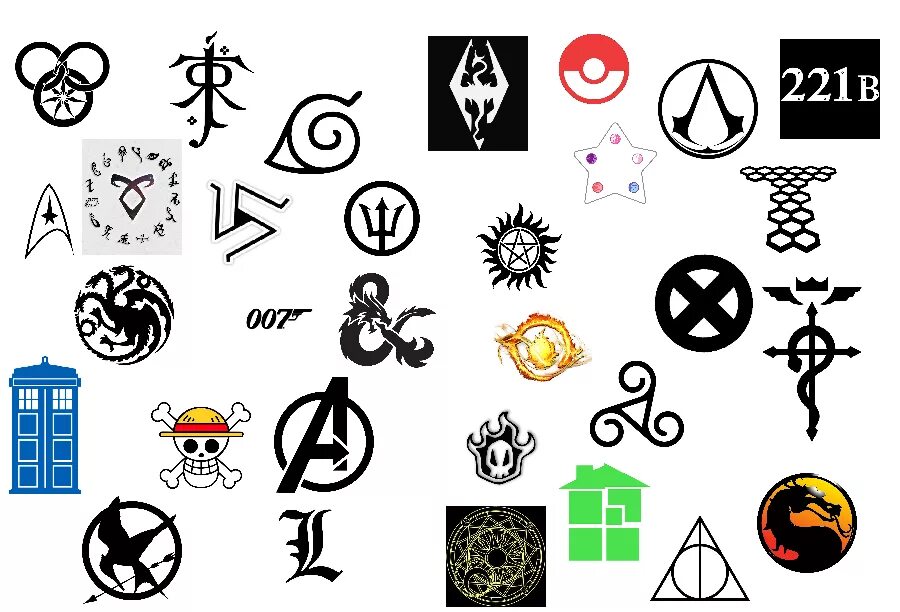 Известные символы. Популярные символы. Знаменитые символы. Символы из фильмов. Символы сериалов.
