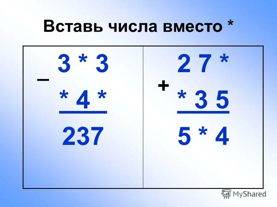 поставьте правильное число вместо вопросительного знака. вставь числа 4 6 равно. ставитьпропущенные числа. вставь знаки + или -. вставь пропущенный знак + или -.