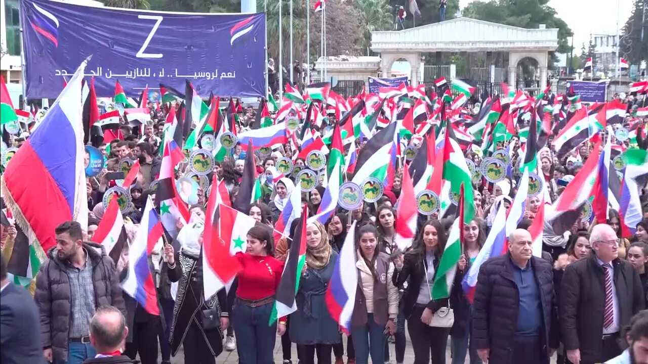 Сирийские студенты. Митинги в Сирии. Пророссийские митинги в Украине. Митинг в Сирии в поддержку России.