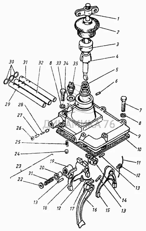 Механизм переключения передач ПАЗ 3205. Кулиса КПП ПАЗ 3205. Кулиса КПП ПАЗ 32053. Рычаг коробки ПАЗ 3205.