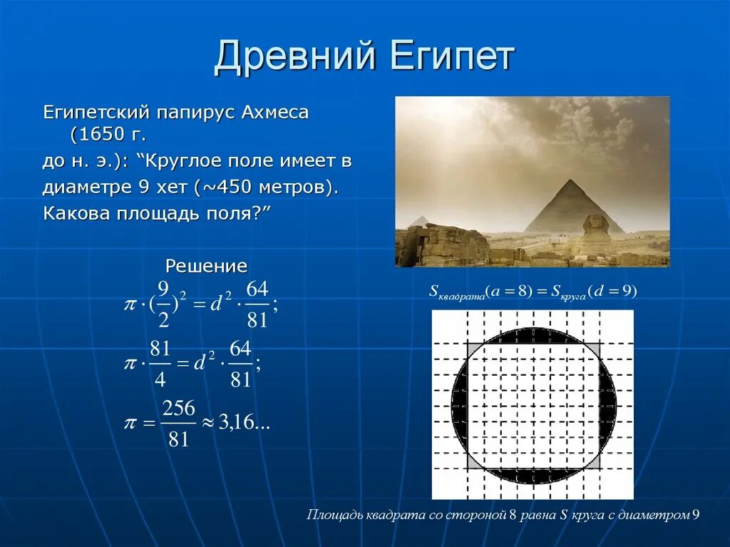 Площадь поля 450. Папирус ахмеса. площадь поля.