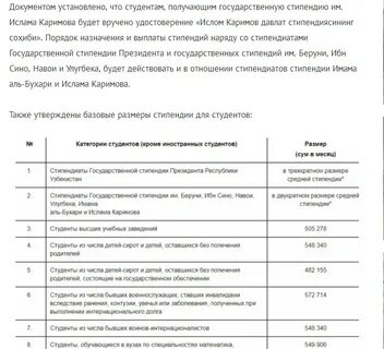 Стипендия размером мрот