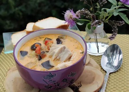 Вкусный суп с баклажанами