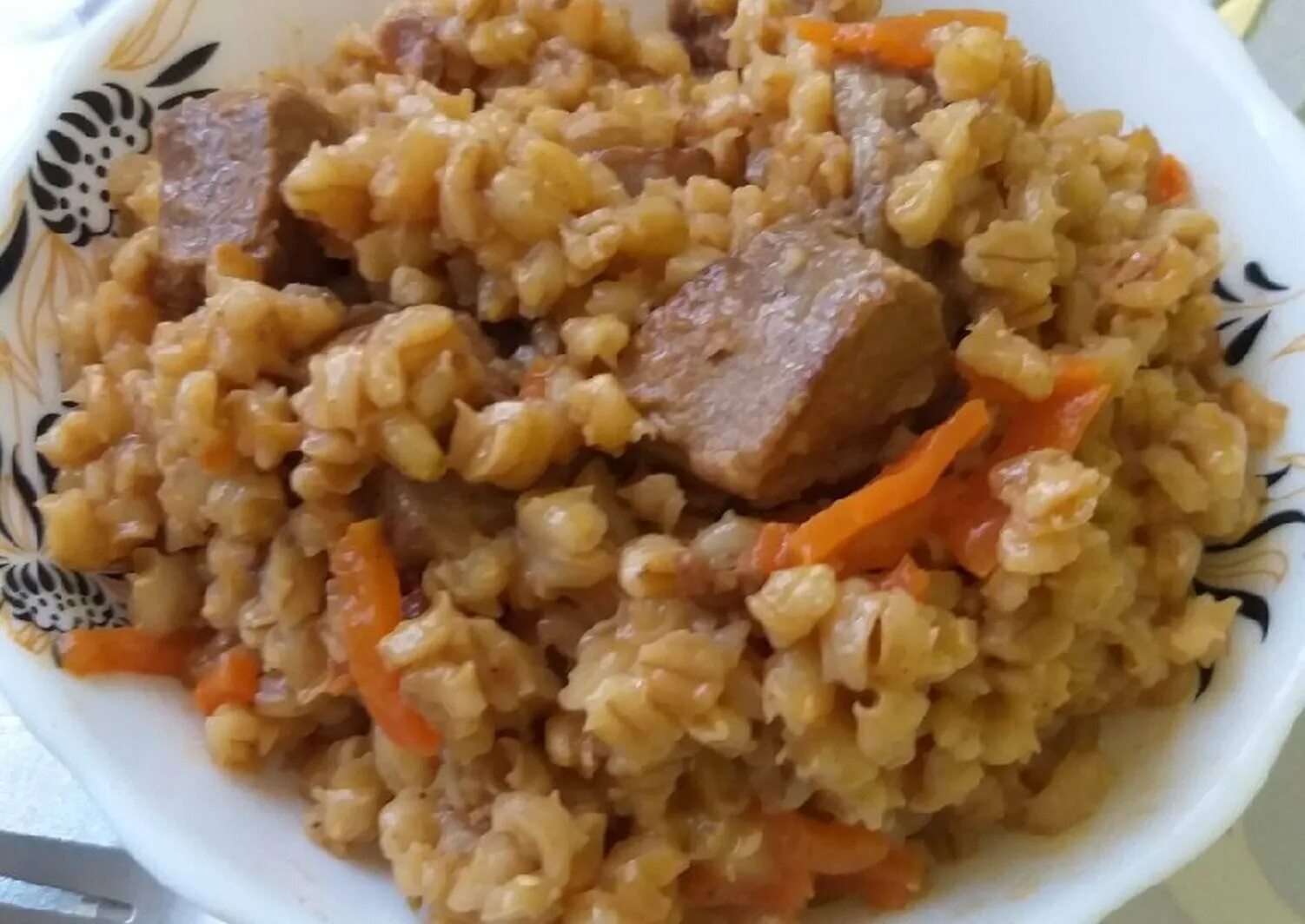 Перловка с мясом рецепт на сковороде