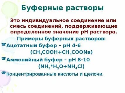 Буферные растворы примеры