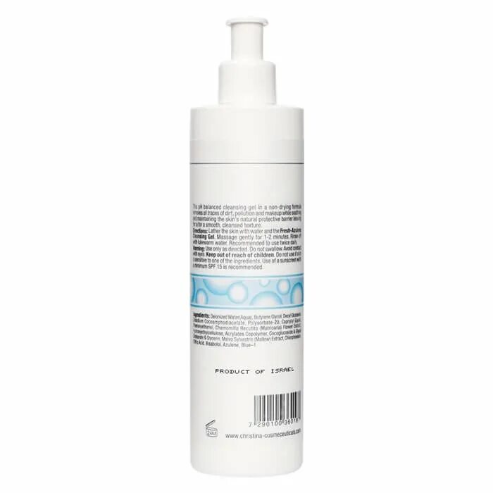 Азуленовое мыло для нормальной и сухой кожи Christina Fresh Azulene Cleansing Gel, 300 мл. Натуральный очищающий гель для всех типов кожи,300мл. Fresh Pure & natural Cleanser. Christina cleansers