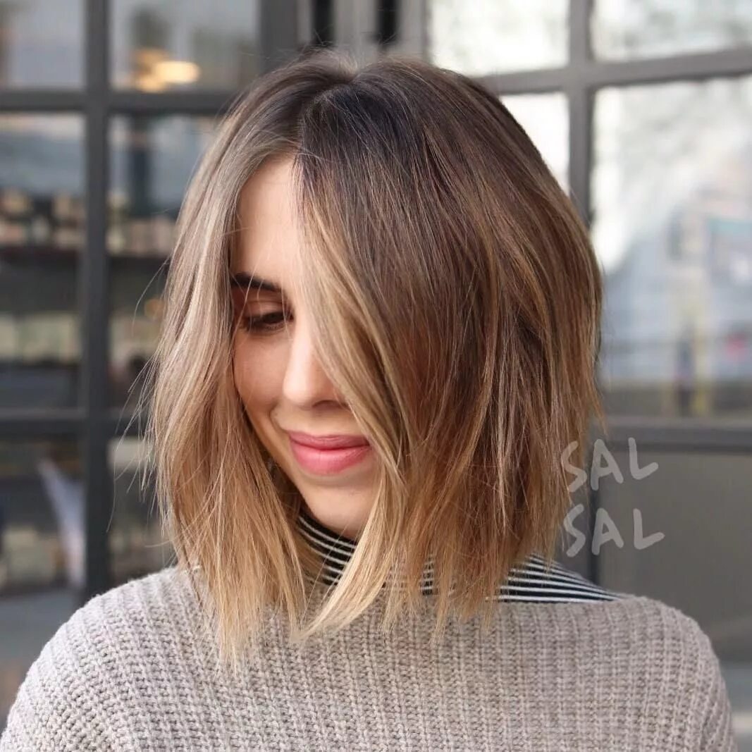 Лонг Боб и балаяж. Каре Лонг Боб шатуш. Стрижка Lob long-Bob. Лонг Боб и балаяж русые волосы.