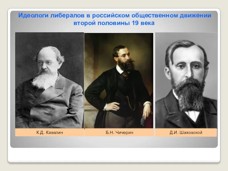 Представители либералов 19 века. Кавелин к Чичерин б. Идеологи либерализма 19 века в России. Либералы 19 века в России. Чичерин направление общественной мысли