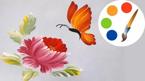 Цветы нарисованные кистью