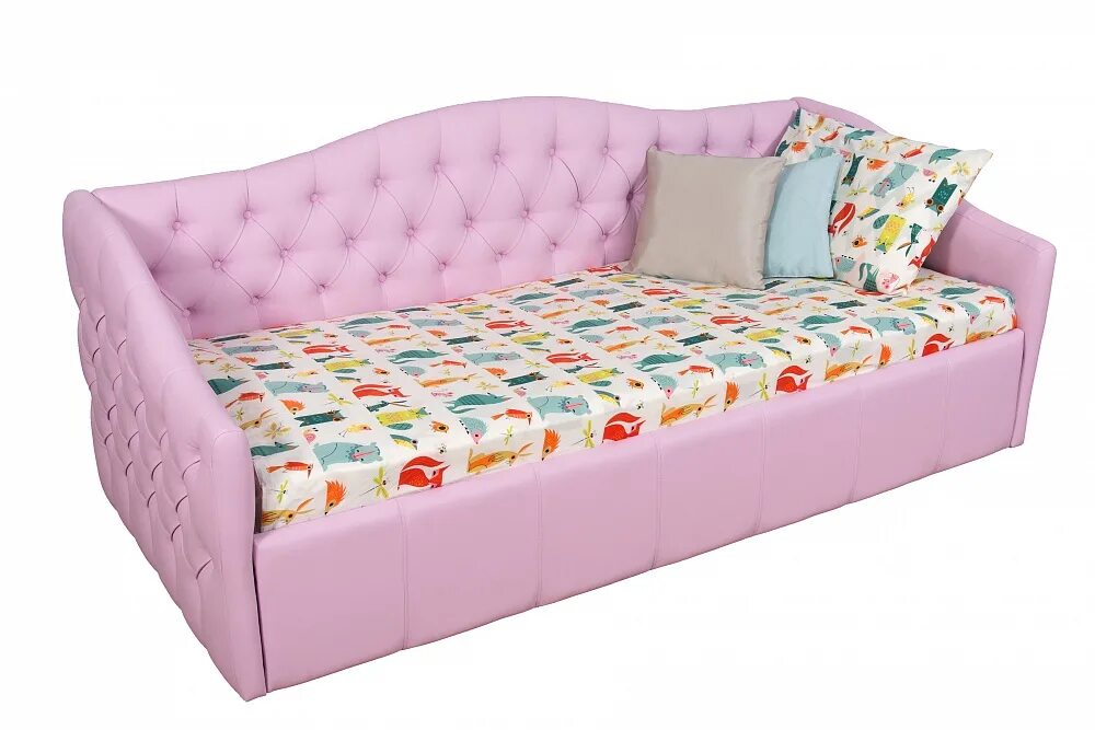 Детские кровати диваны от лет. Кровать Моника 90 200. Диван кровать Моника детская. Диван Моника розовый. Подростковая кровать Моника.