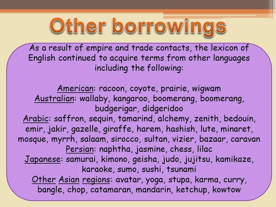 Borrowing language. Italian borrowings in english презентация. celtic borrowings in english. dialect borrowings in english. american borrowing.