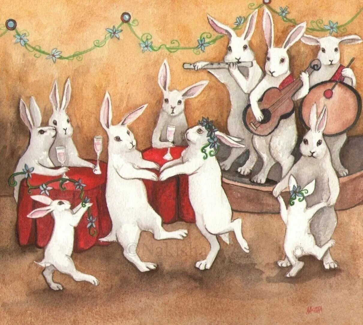 Заяц танцует. Зайцы пляшут. Танцующие зайцы. Кролики хоровод.