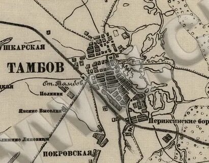 Карта шуберта тамбовской губернии 1860 с привязкой