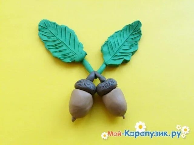 Желудь из пластилина. Поделки с желудями. Лепка желуди. Поделки из желудей. Желудь из пластилина.