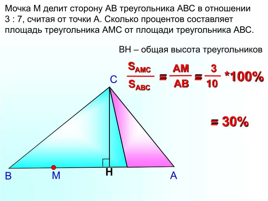 Сколько основных сторон. Высота треугольника делит сторону. Высота делит сторону треу. Общая высота треугольников. Высота делит противоположную сторону.