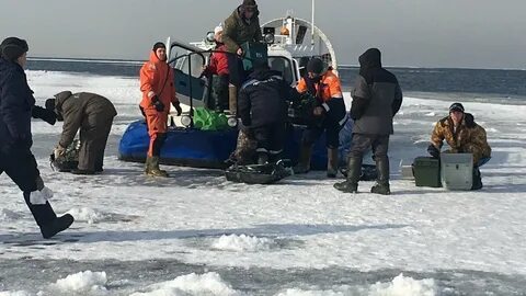 Рыболовы отправились на моторной