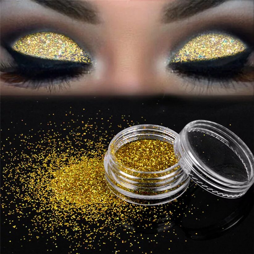 Тени gold. Блестящие тени для век глиттер. Glitter Pigment тени для век. Блестящие тени мейкап. Золотые тени.