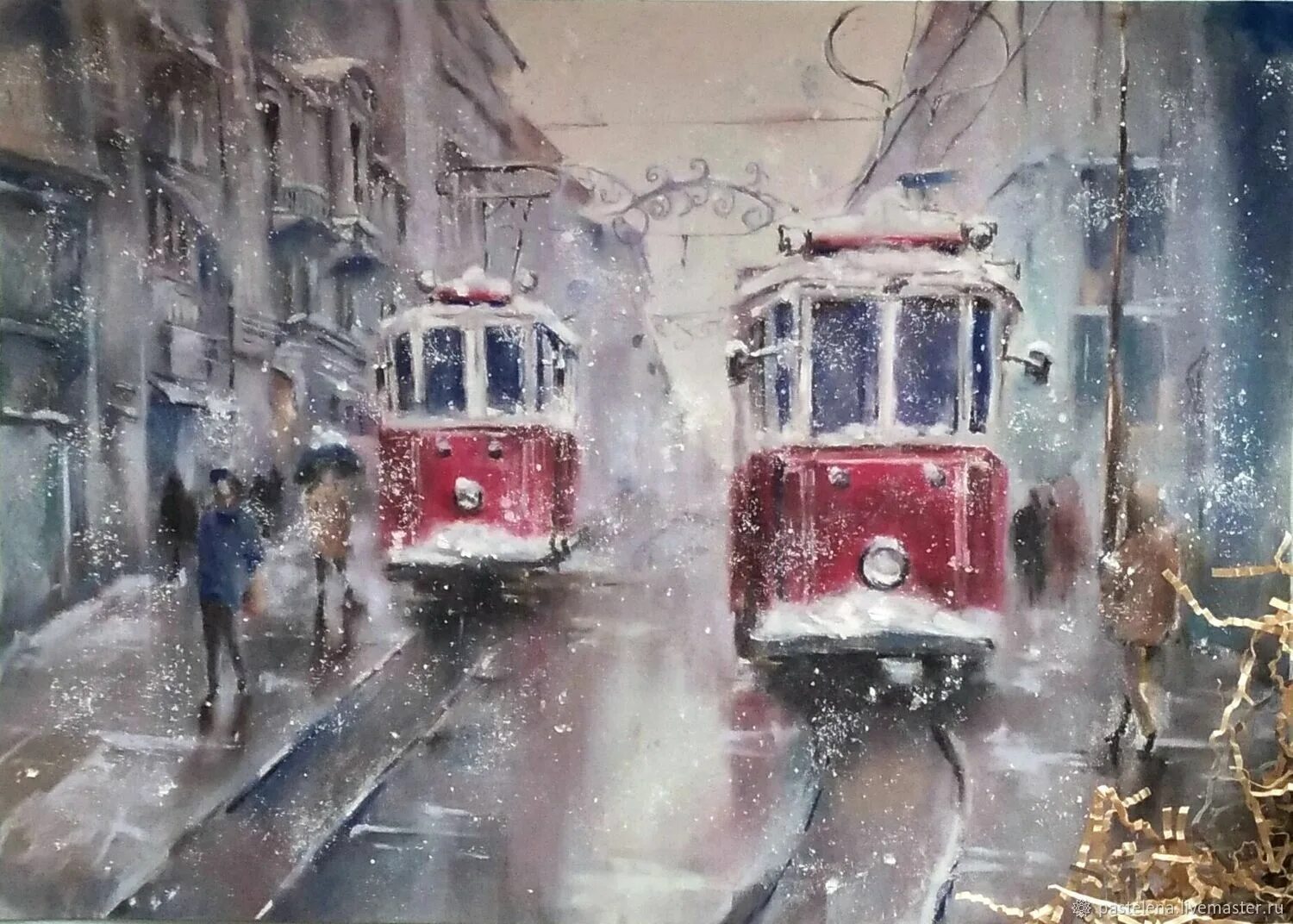 Город трамвай детвора. Шагин красный трамвай. Заснеженный трамвай. Трамвай живопись. Пейзаж с трамваем.
